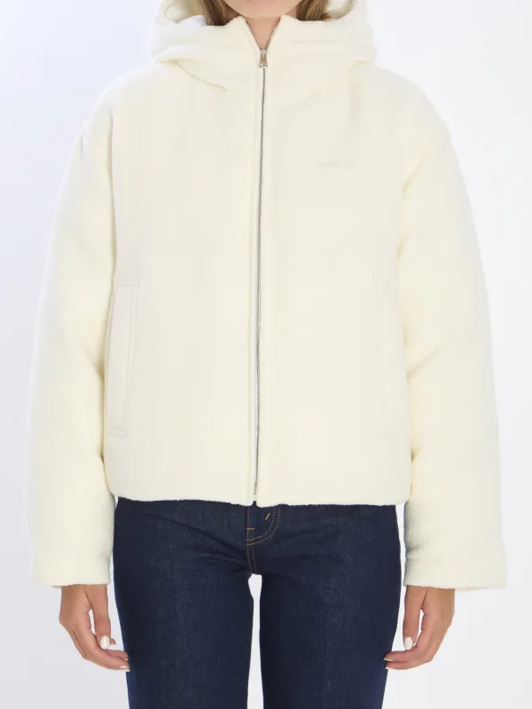 WHITE WOOL BOMBER JACKET made by Gucci