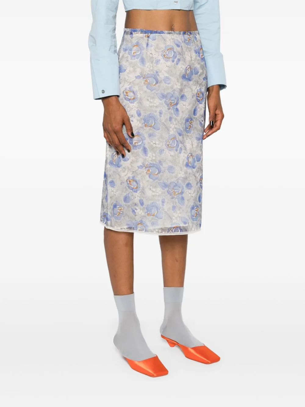 SHEER FLORAL LACE SKIRT sold by Lord & Taylor product image thumbnail 5