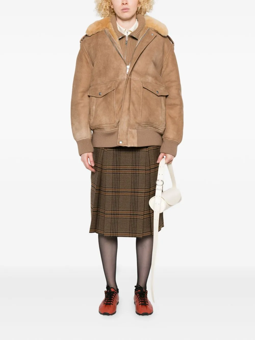 SUEDE BOMBER WITH SHEARLING COLLAR sold by Lord & Taylor product image thumbnail 5