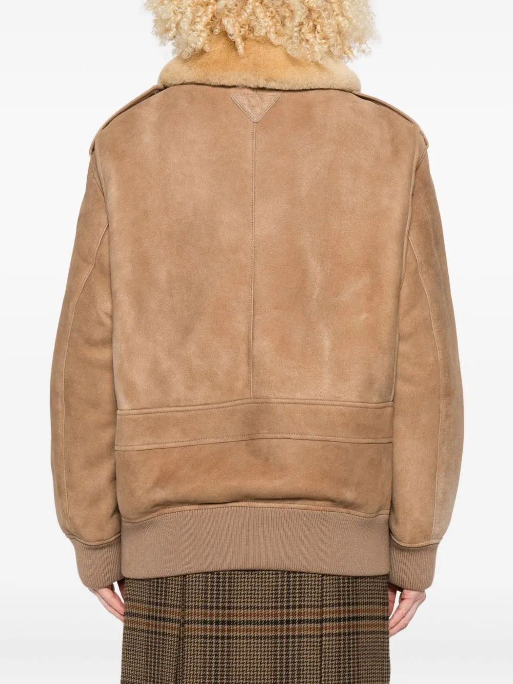 SUEDE BOMBER WITH SHEARLING COLLAR sold by Lord & Taylor product image thumbnail 2