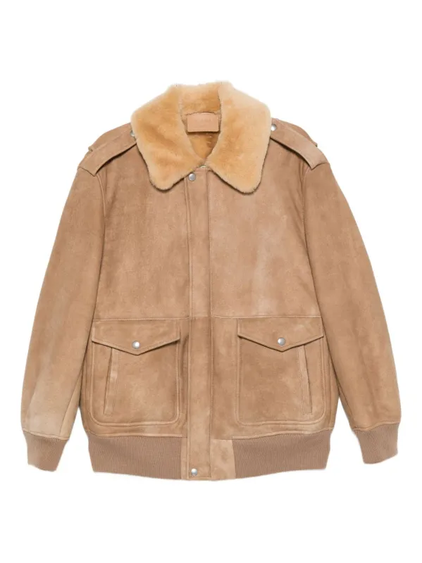 SUEDE BOMBER WITH SHEARLING COLLAR sold by Lord & Taylor