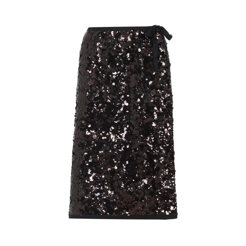SEQUIN-EMBELLISHED MIDI SKIRT made by Prada