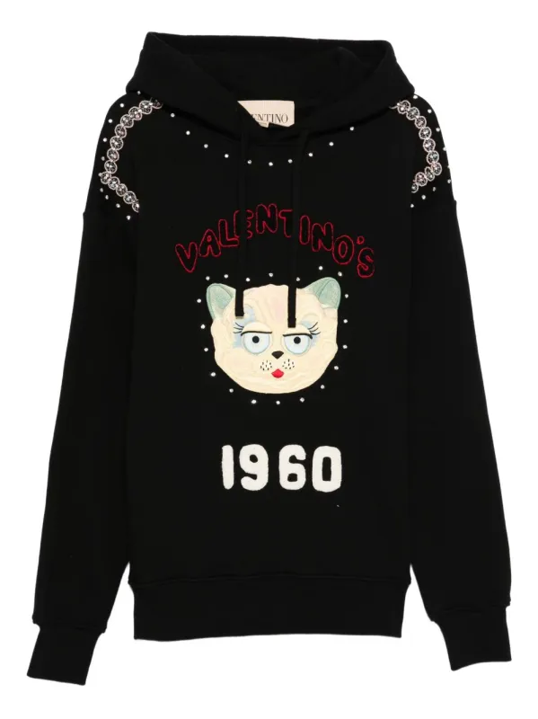 CAT-EMBROIDERED HOODIE sold by Lord & Taylor