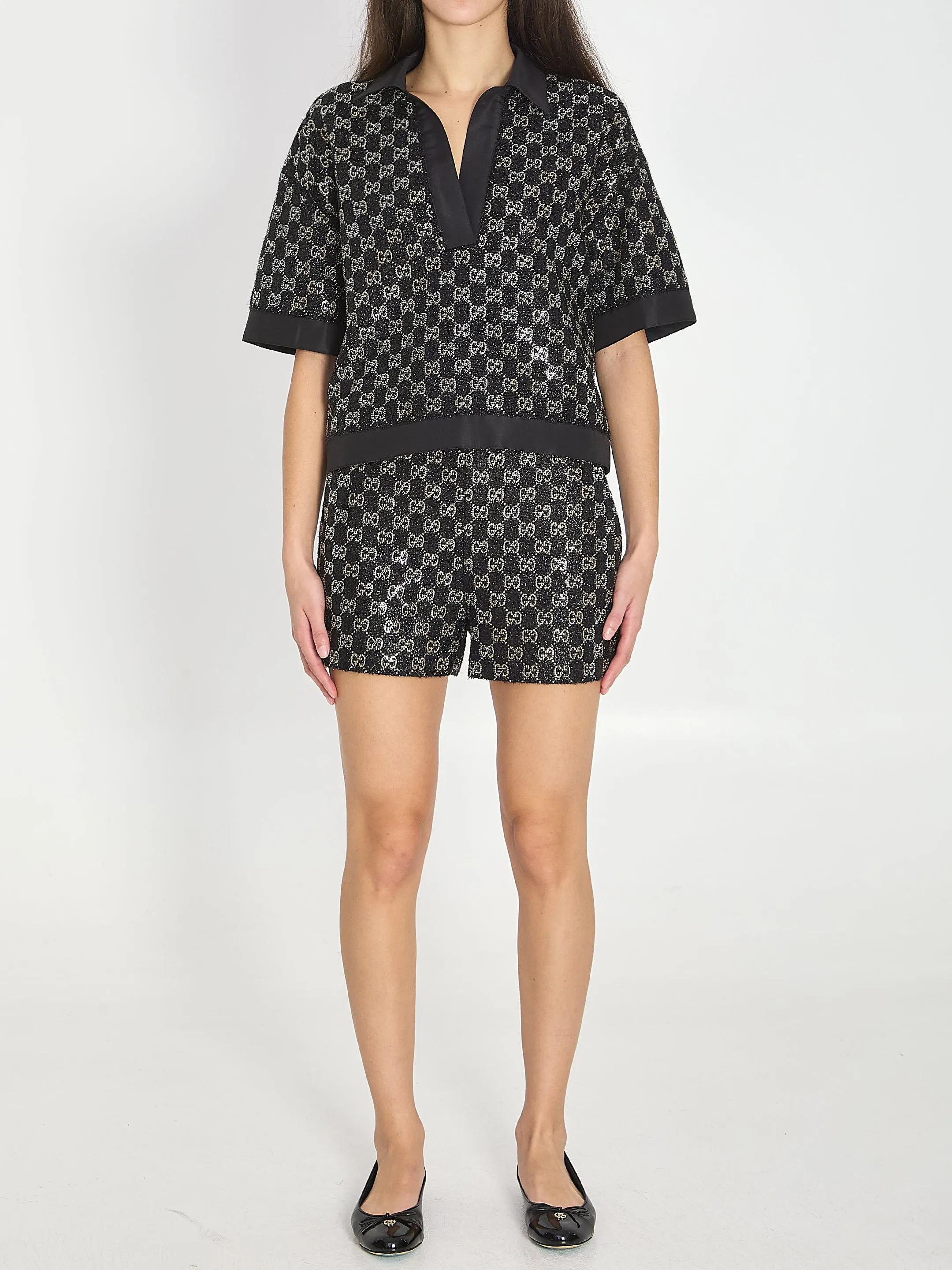 GG LAMÉ POLO SHIRT sold by Lord & Taylor product image thumbnail 5