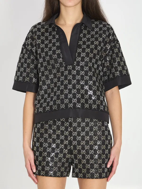 GG LAMÉ POLO SHIRT sold by Lord & Taylor