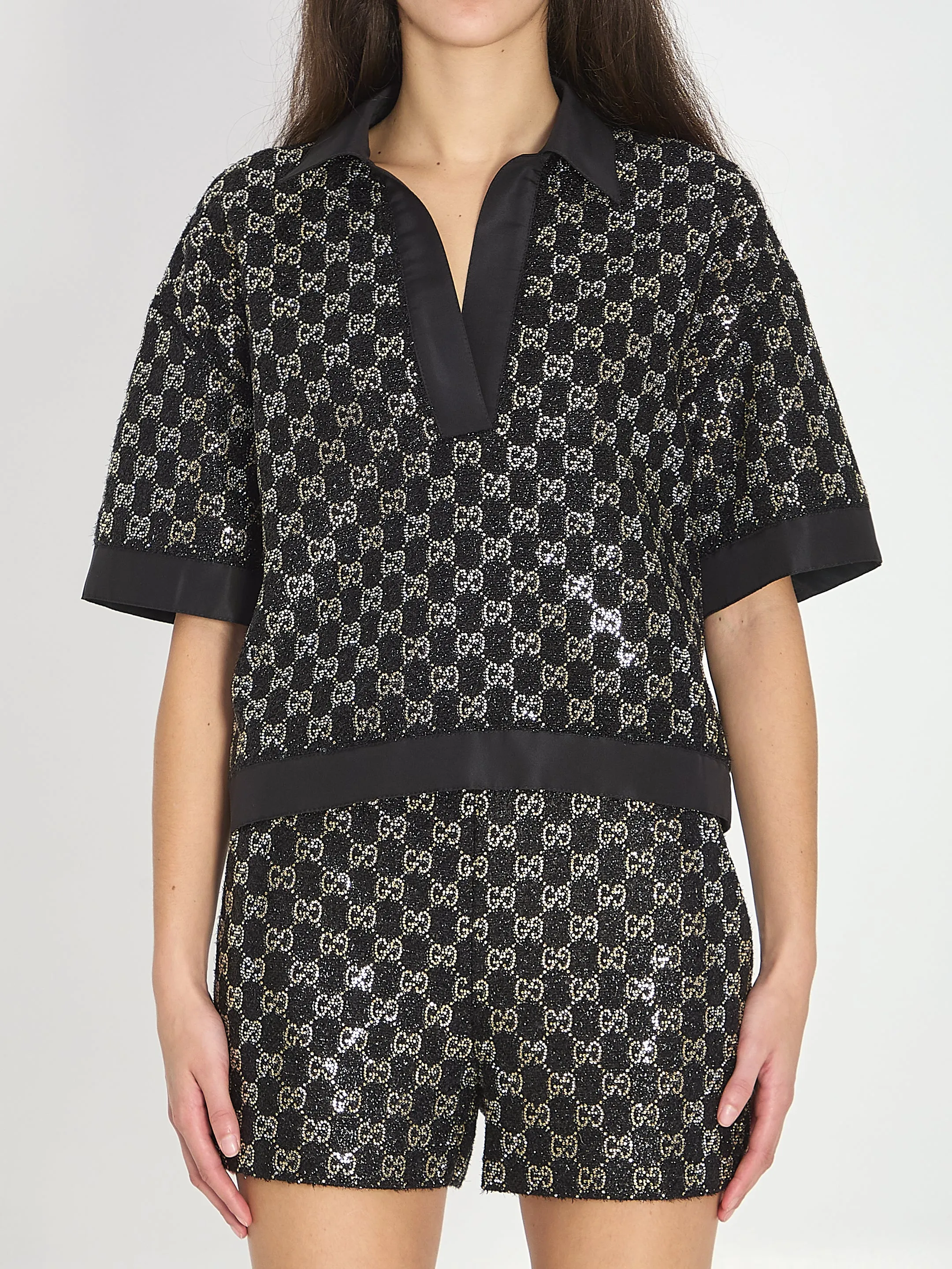 GG LAMÉ POLO SHIRT sold by Lord & Taylor