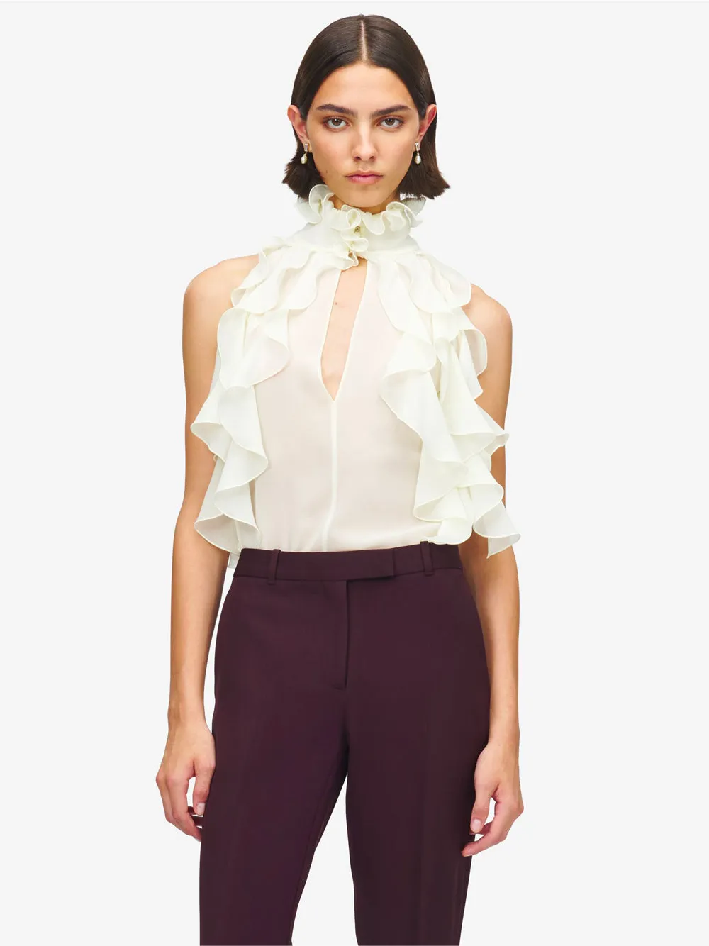 RUFFLED SLEEVELESS BLOUSE sold by Lord & Taylor product image thumbnail 2