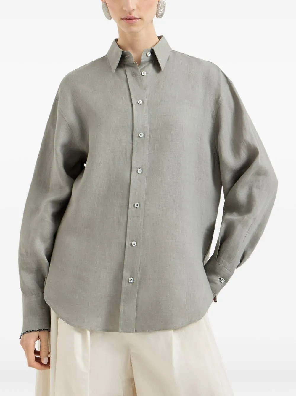 LINEN MONILI BUTTON SHIRT sold by Lord & Taylor product image thumbnail 2