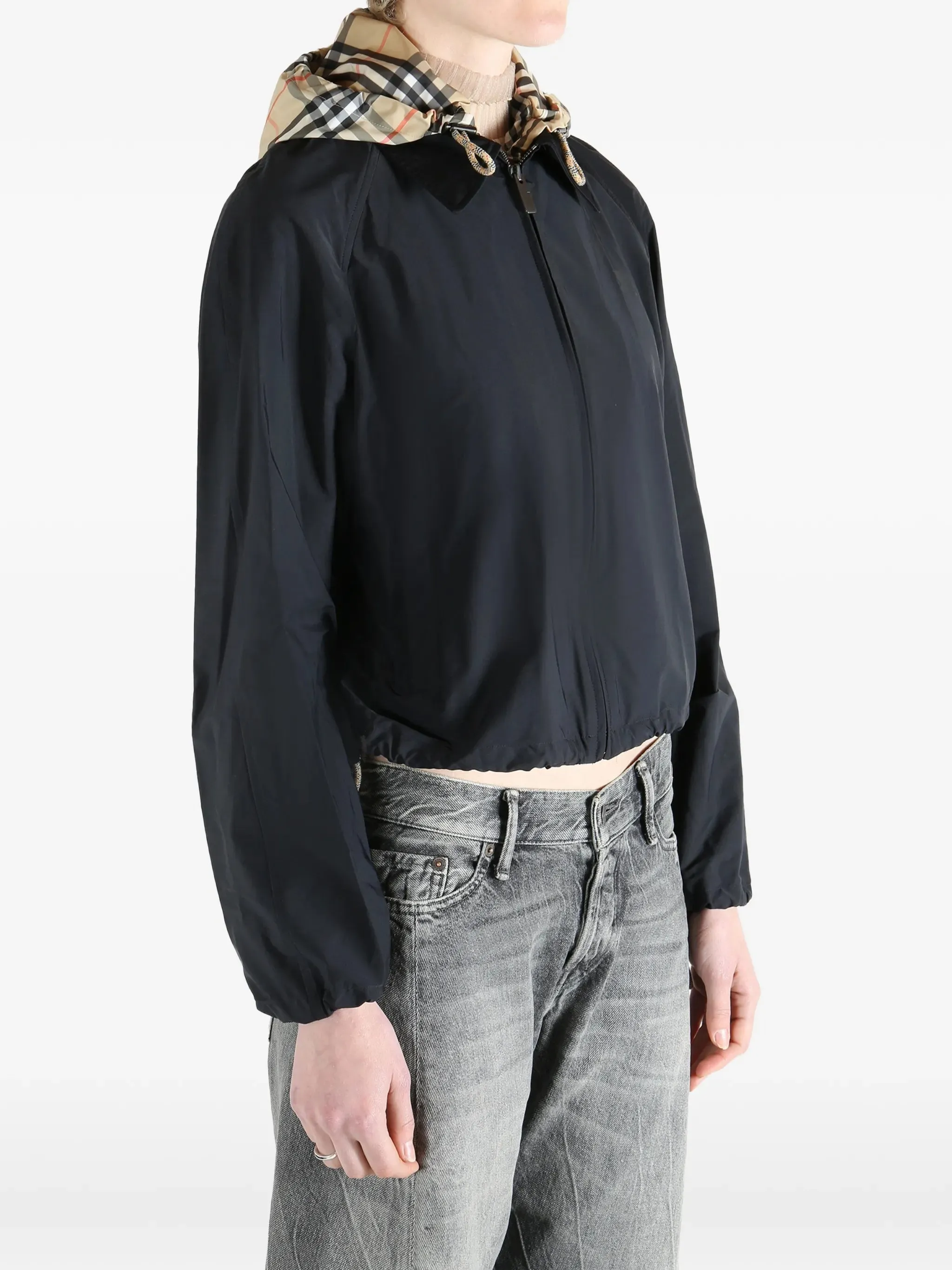 CHECK-HOOD CROPPED JACKET sold by Lord & Taylor product image thumbnail 3