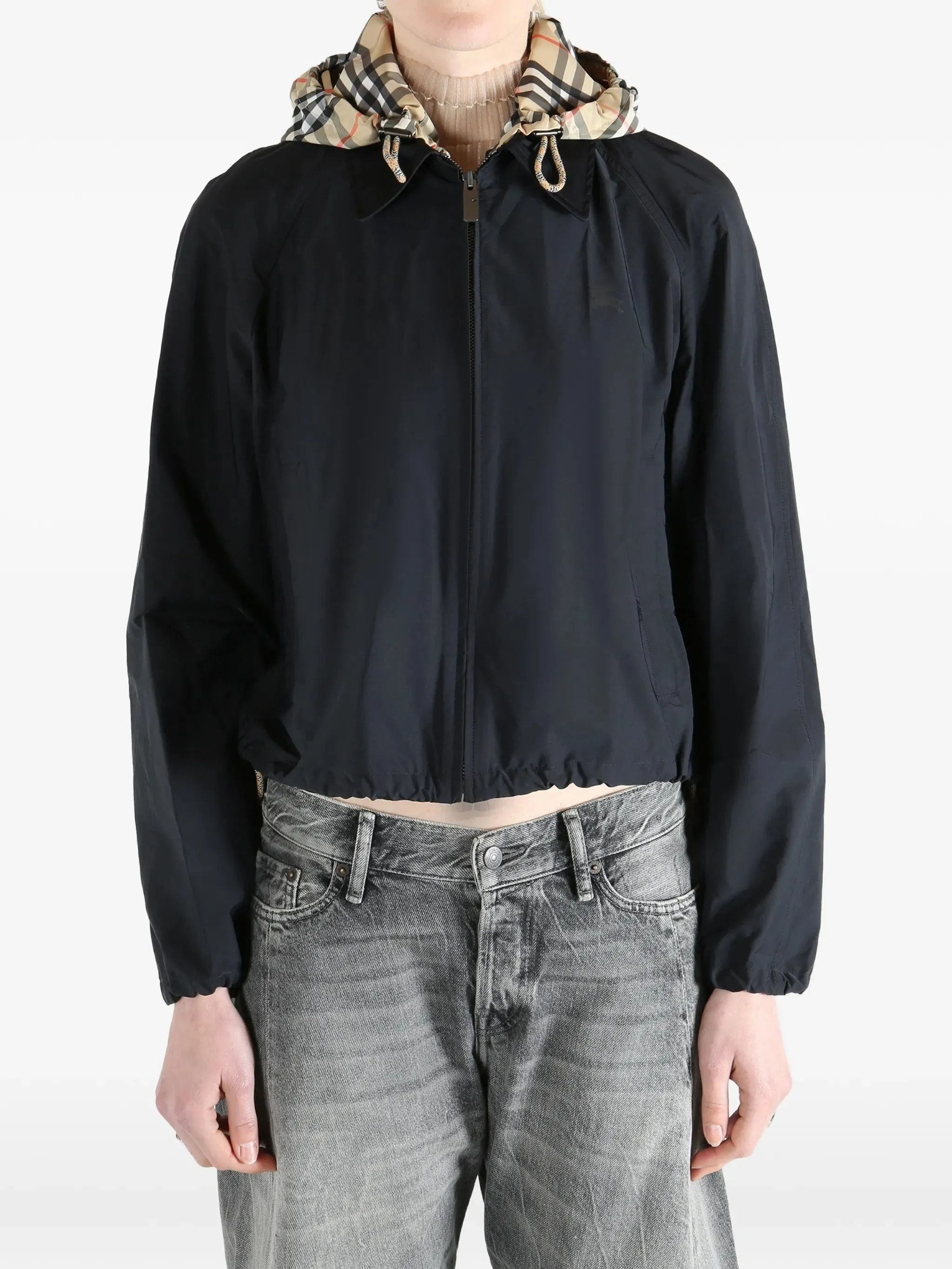 CHECK-HOOD CROPPED JACKET sold by Lord & Taylor product image thumbnail 2
