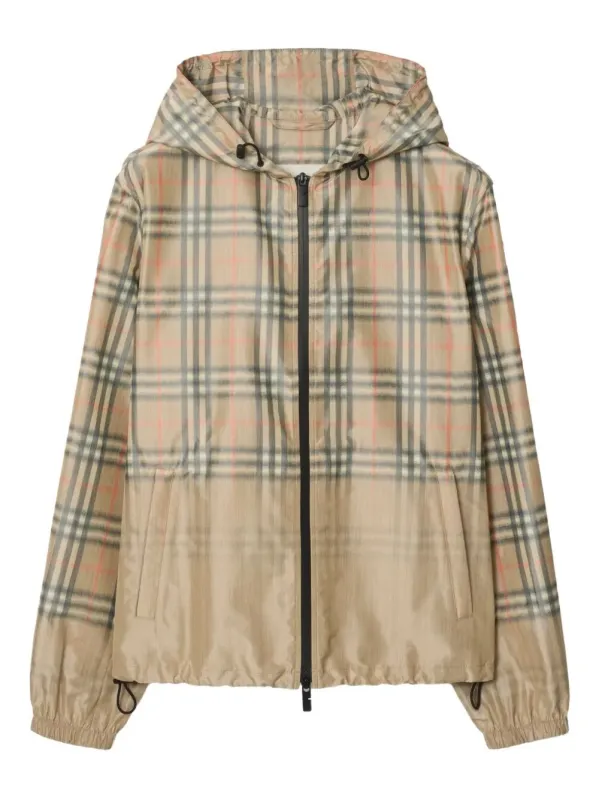 GRADIENT CHECK HOODED LIGHTWEIGHT JACKET sold by Lord & Taylor