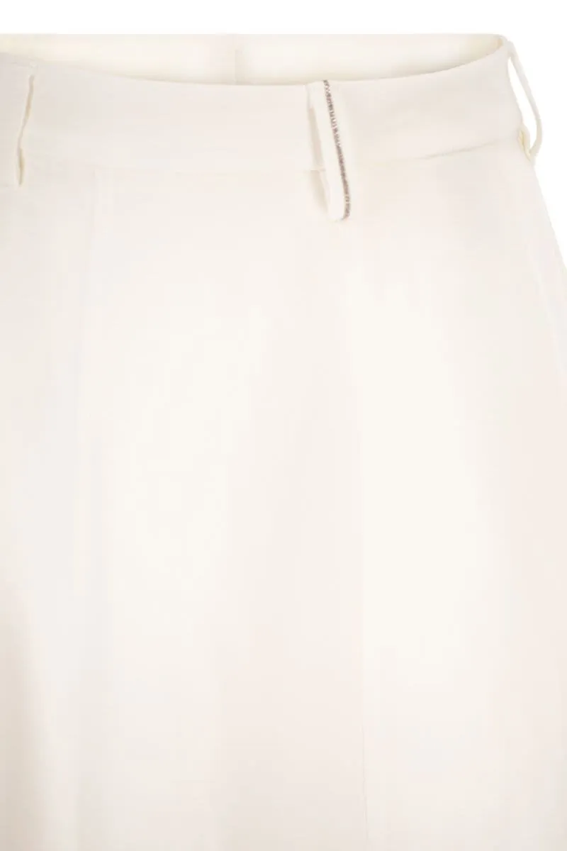SARTORIAL SKIRT IN FLUID VISCOSE AND LINEN TWILL WITH JEWELLERY DETAIL sold by Lord & Taylor product image thumbnail 4