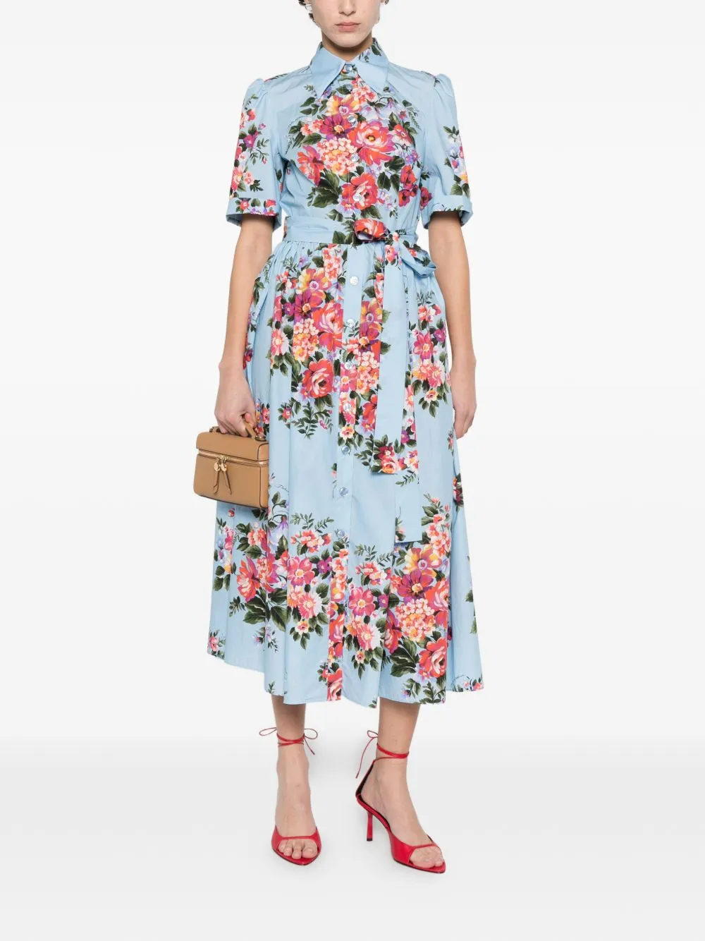 FLOWER PRINT MIDI DRESS sold by Lord & Taylor product image thumbnail 2