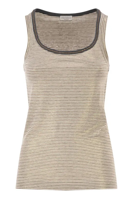 LINEN TANK TOP made by Brunello Cucinelli