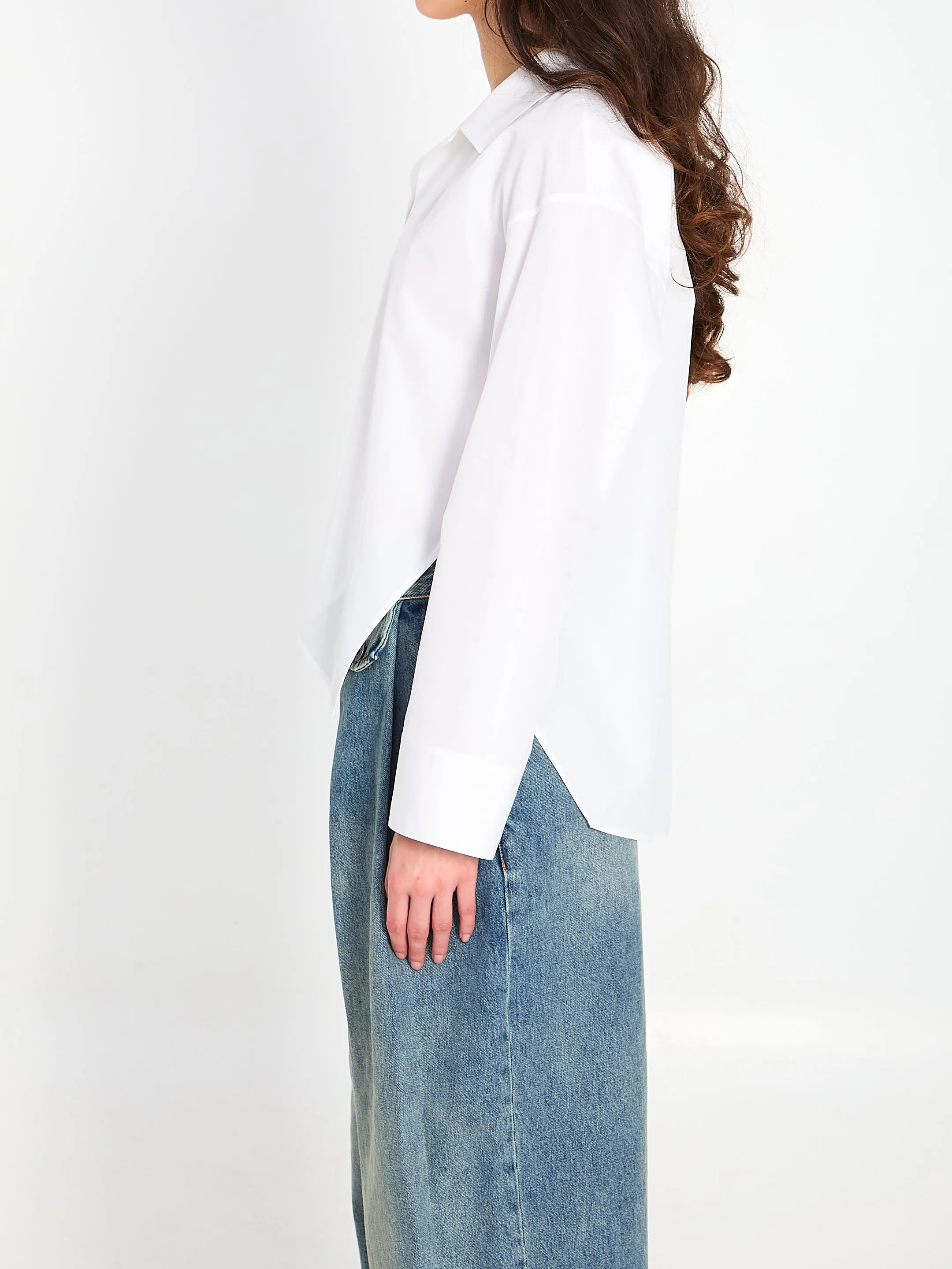 ASYMMETRIC COTTON SHIRT sold by Lord & Taylor product image thumbnail 3
