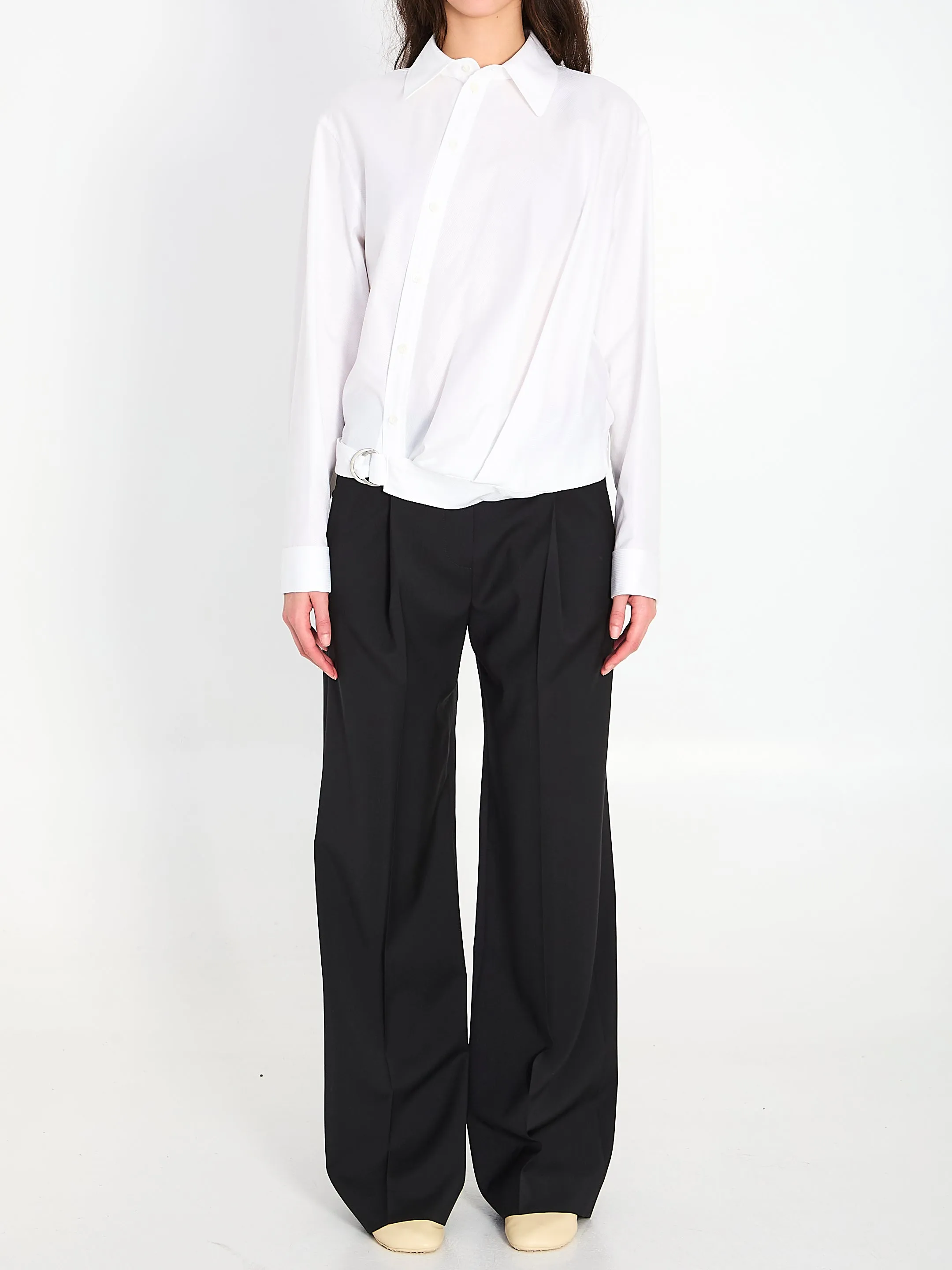 COTTON SHIRT WITH DRAPING sold by Lord & Taylor product image thumbnail 5