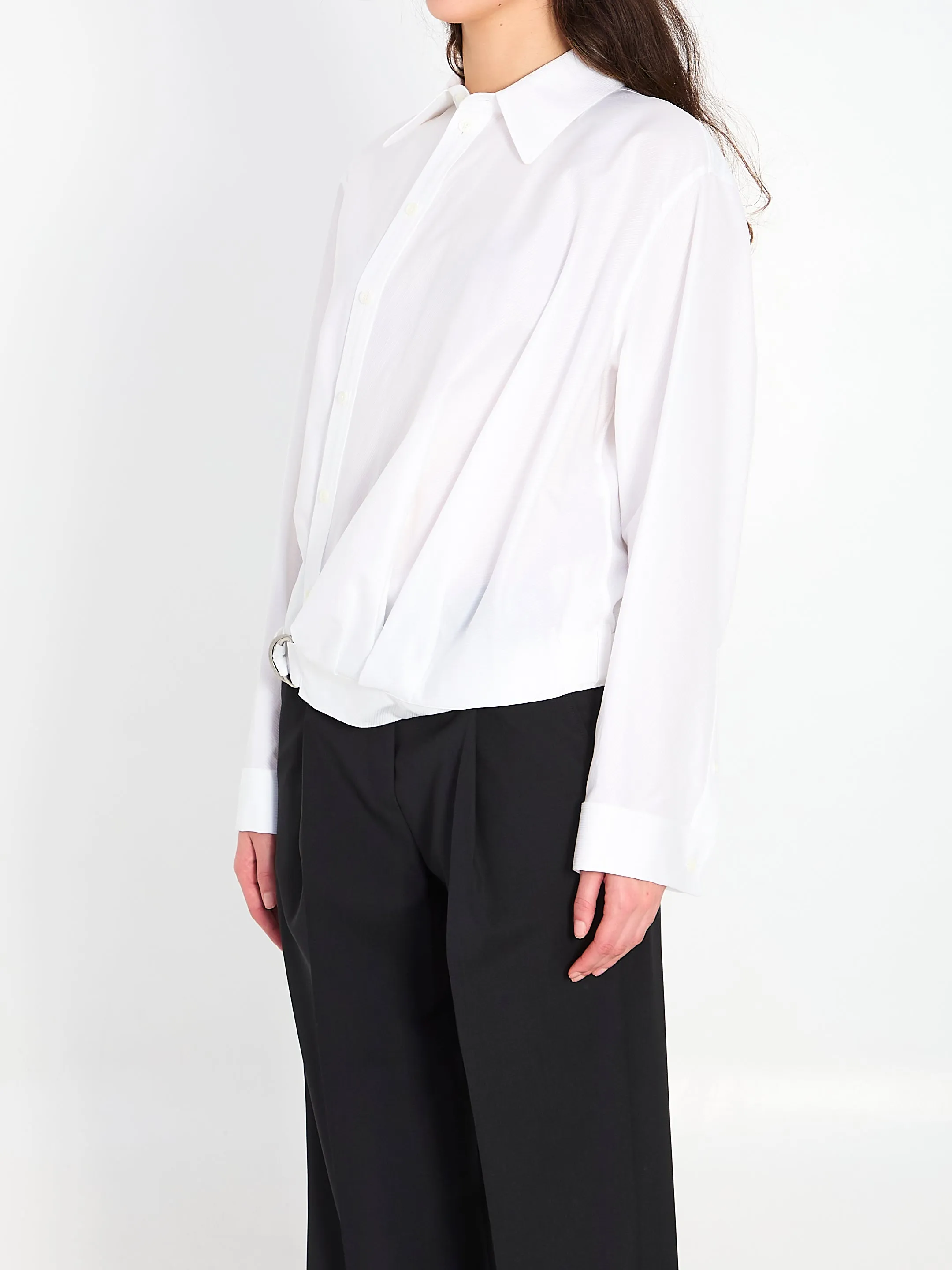 COTTON SHIRT WITH DRAPING sold by Lord & Taylor product image thumbnail 2