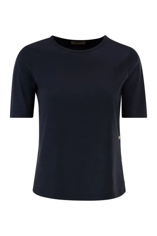 COTTON T-SHIRT WITH LOGO BUTTONS ON THE SIDES sold by Lord & Taylor