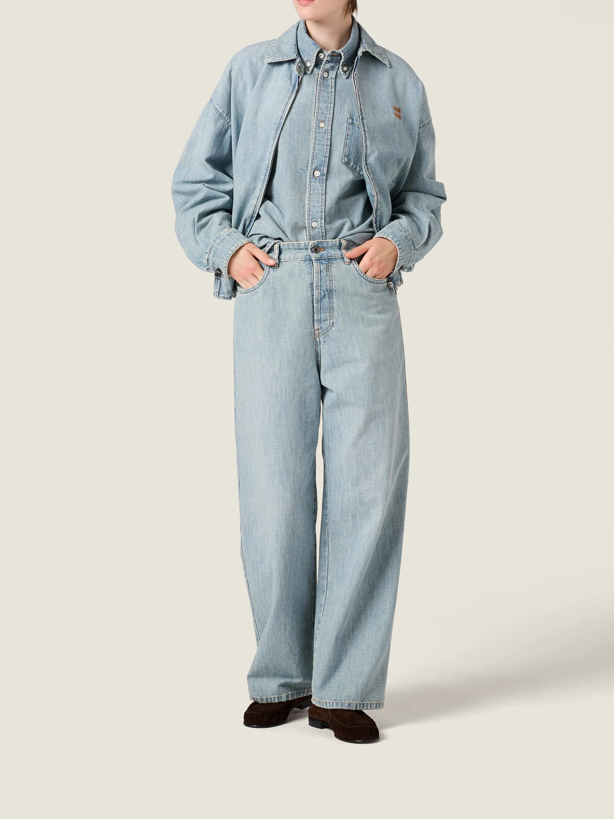 BLUE COTTON REGULAR STRAIGHT PANTS sold by Lord & Taylor product image thumbnail 2