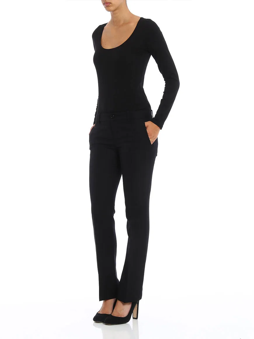 BLACK WOOL SILK SLIM PANTS sold by Lord & Taylor product image thumbnail 4