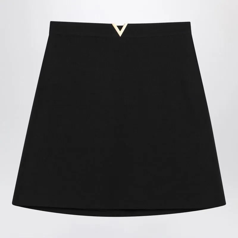 BLACK WOOL SILK MINI SKIRTS made by Valentino