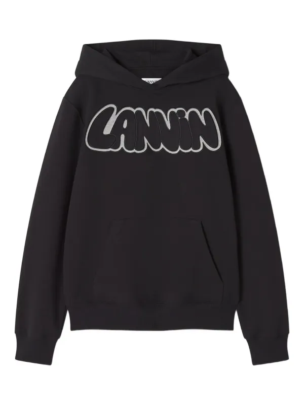 BLACK COTTON EMBROIDERED LOGO HOODIE sold by Lord & Taylor