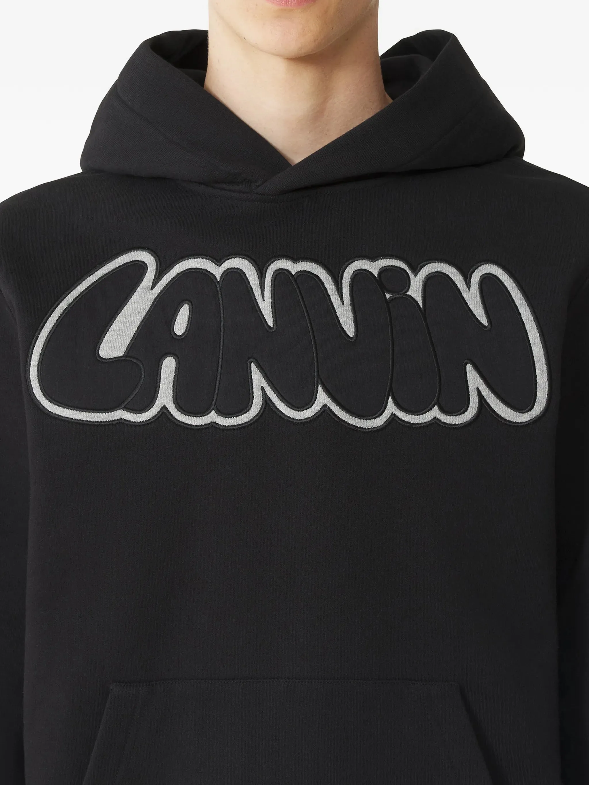 BLACK COTTON EMBROIDERED LOGO HOODIE sold by Lord & Taylor product image thumbnail 5
