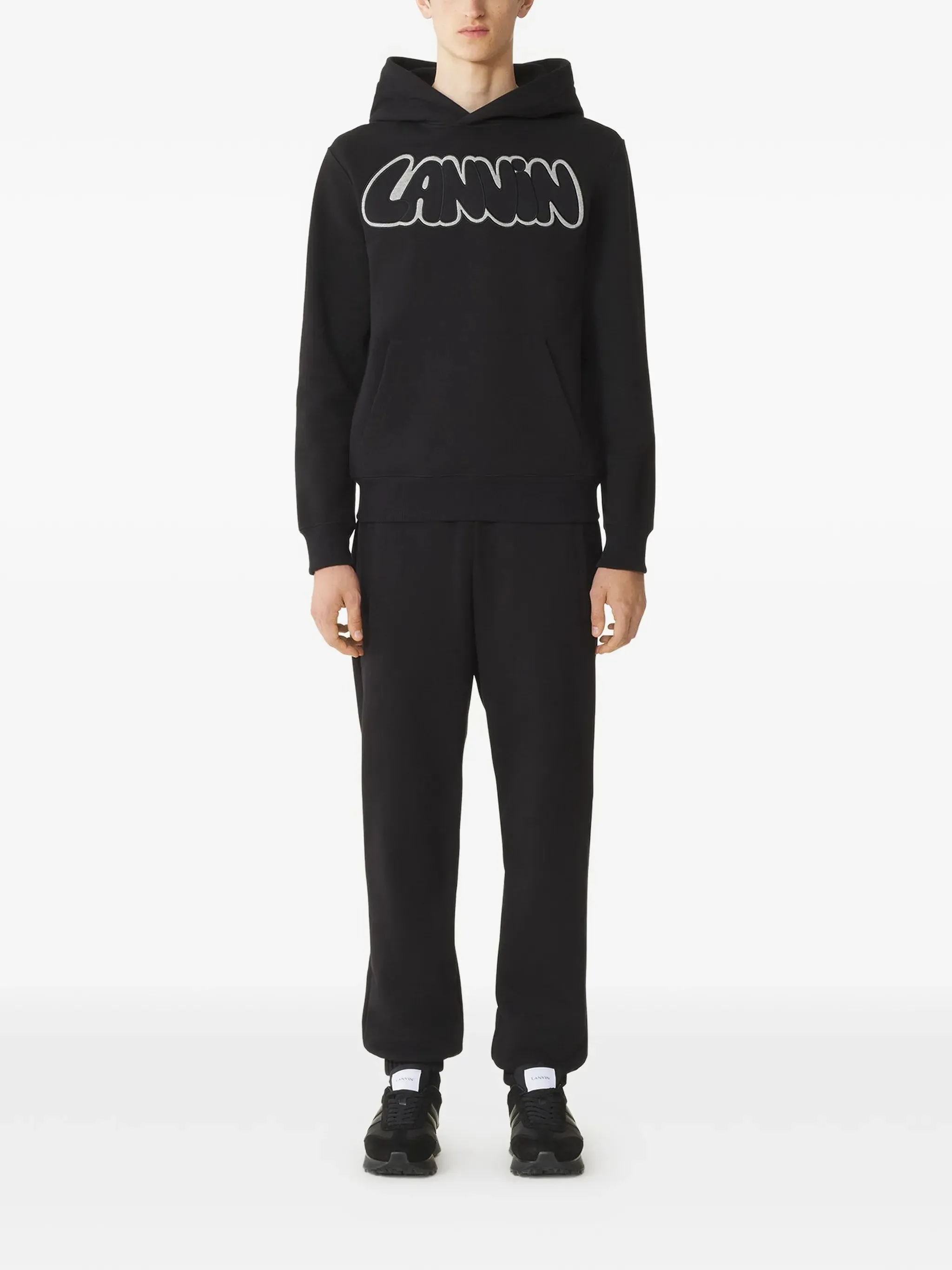 BLACK COTTON EMBROIDERED LOGO HOODIE sold by Lord & Taylor product image thumbnail 2