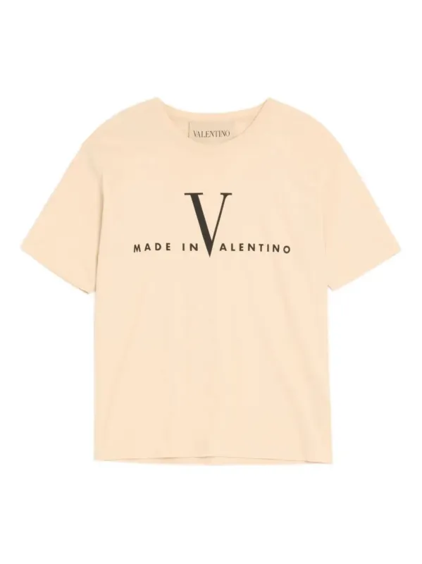 NUDE NEUTRALS COTTON T-SHIRT made by Valentino