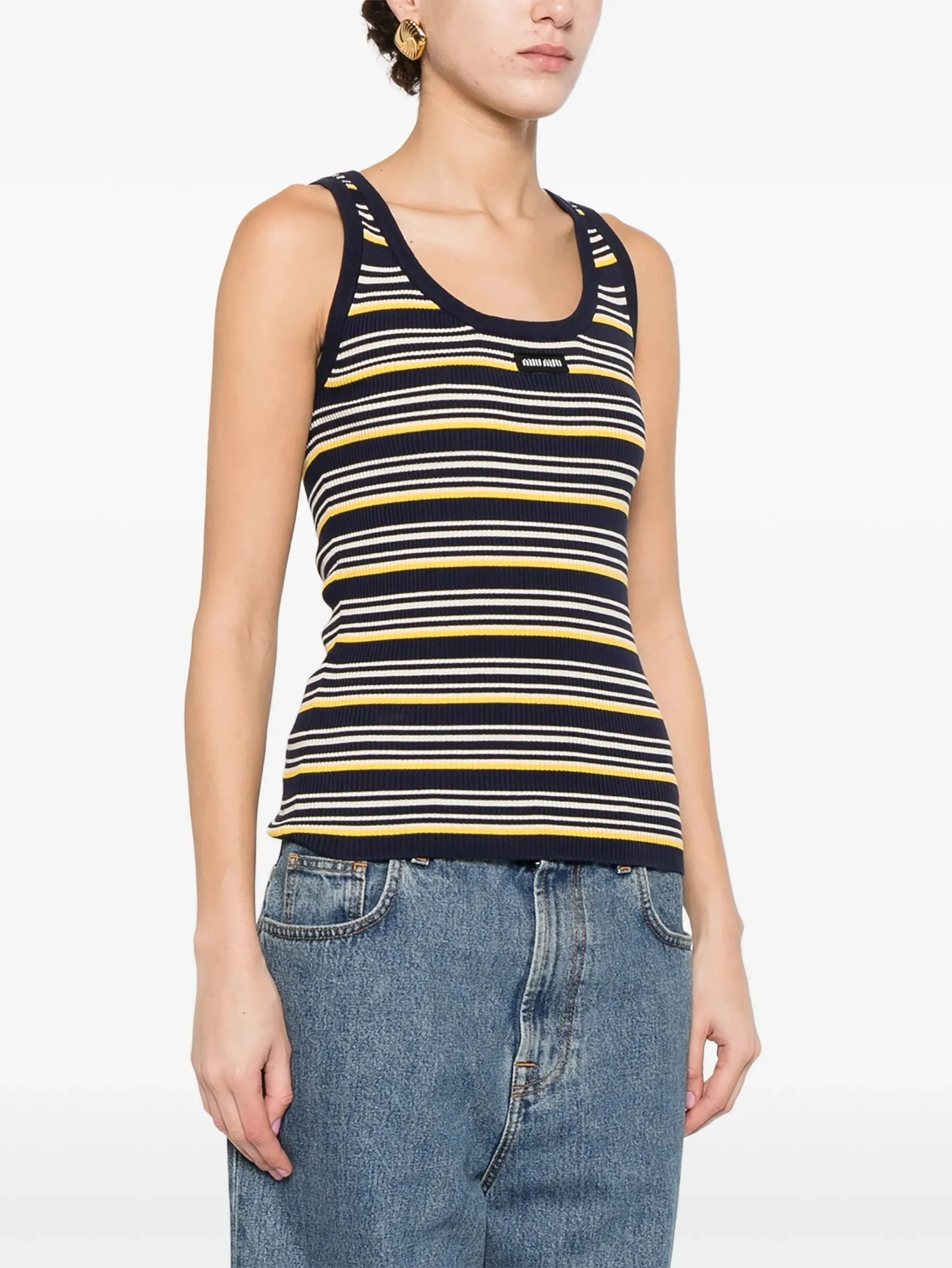 BLUE COTTON TOPS TANK TOP sold by Lord & Taylor product image thumbnail 3