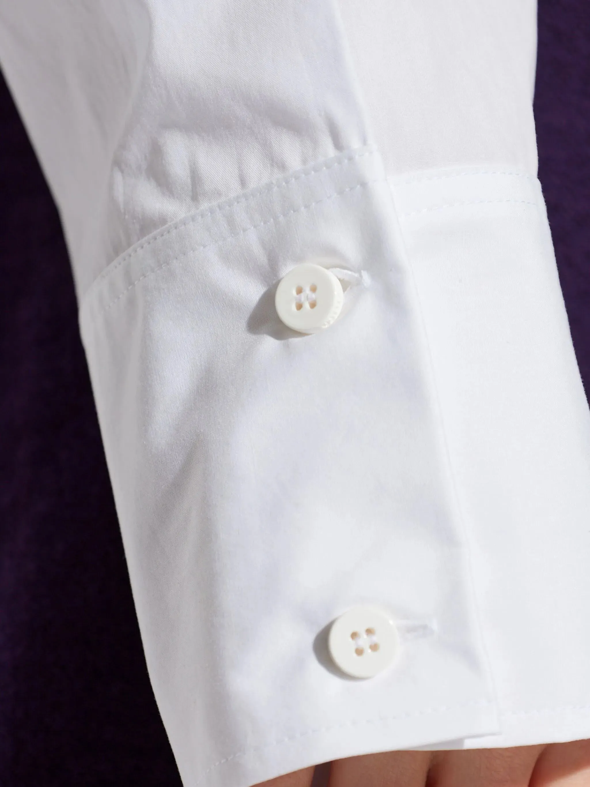 WHITE COTTON PLAIN SHIRT sold by Lord & Taylor product image thumbnail 5
