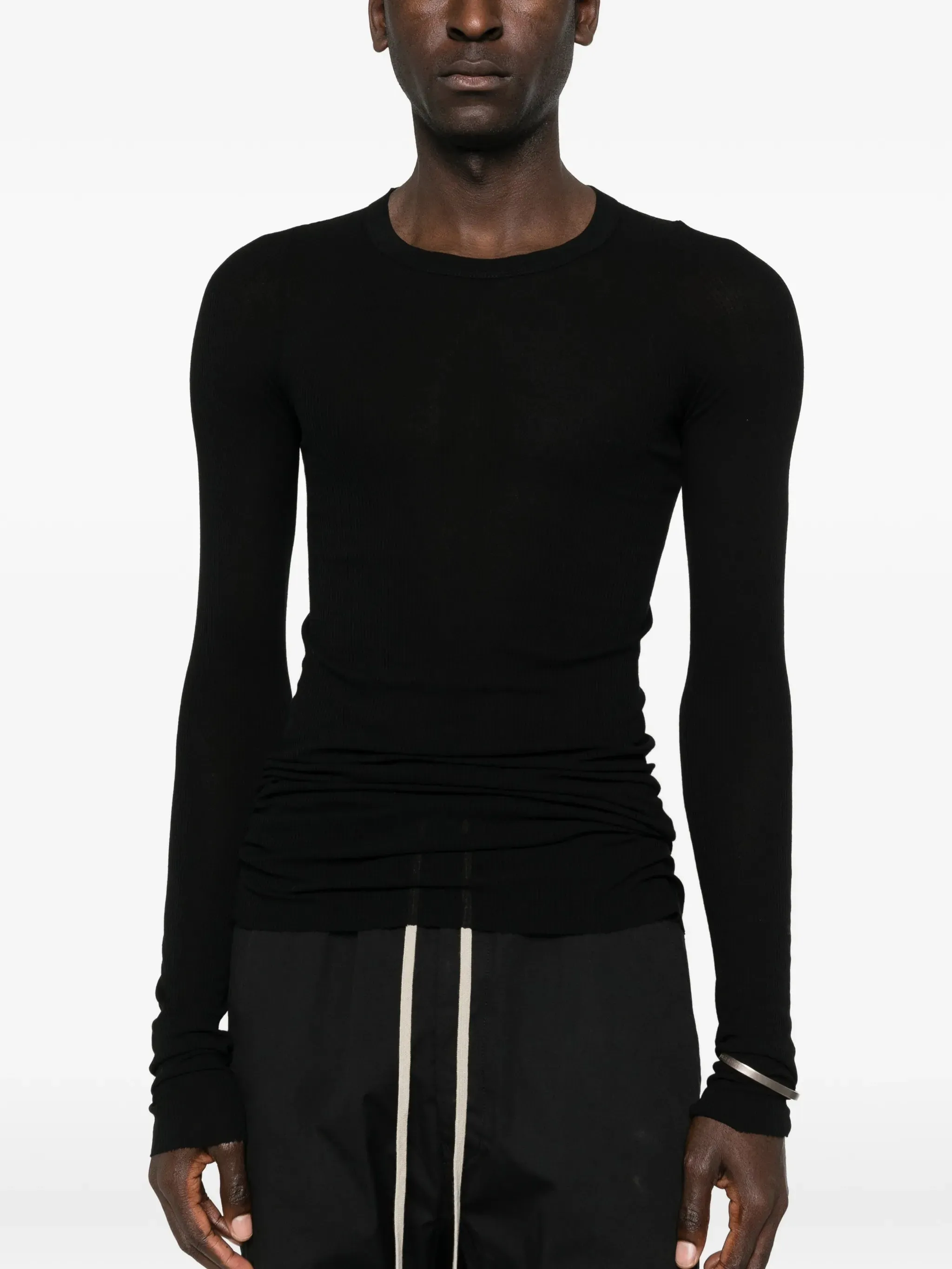 BLACK VISCOSE SILK RIB LS TSHIRT sold by Lord & Taylor product image thumbnail 5