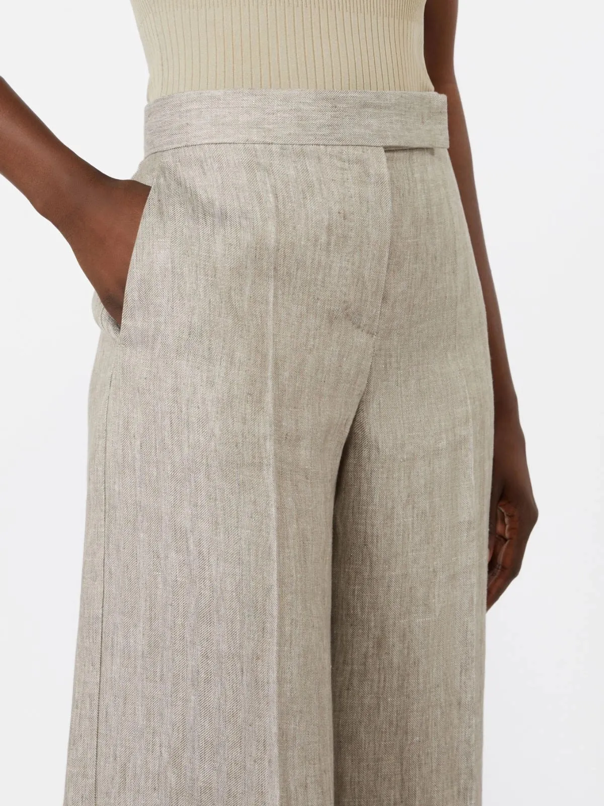 GREY LINEN WIDE LEG PANTS sold by Lord & Taylor product image thumbnail 5