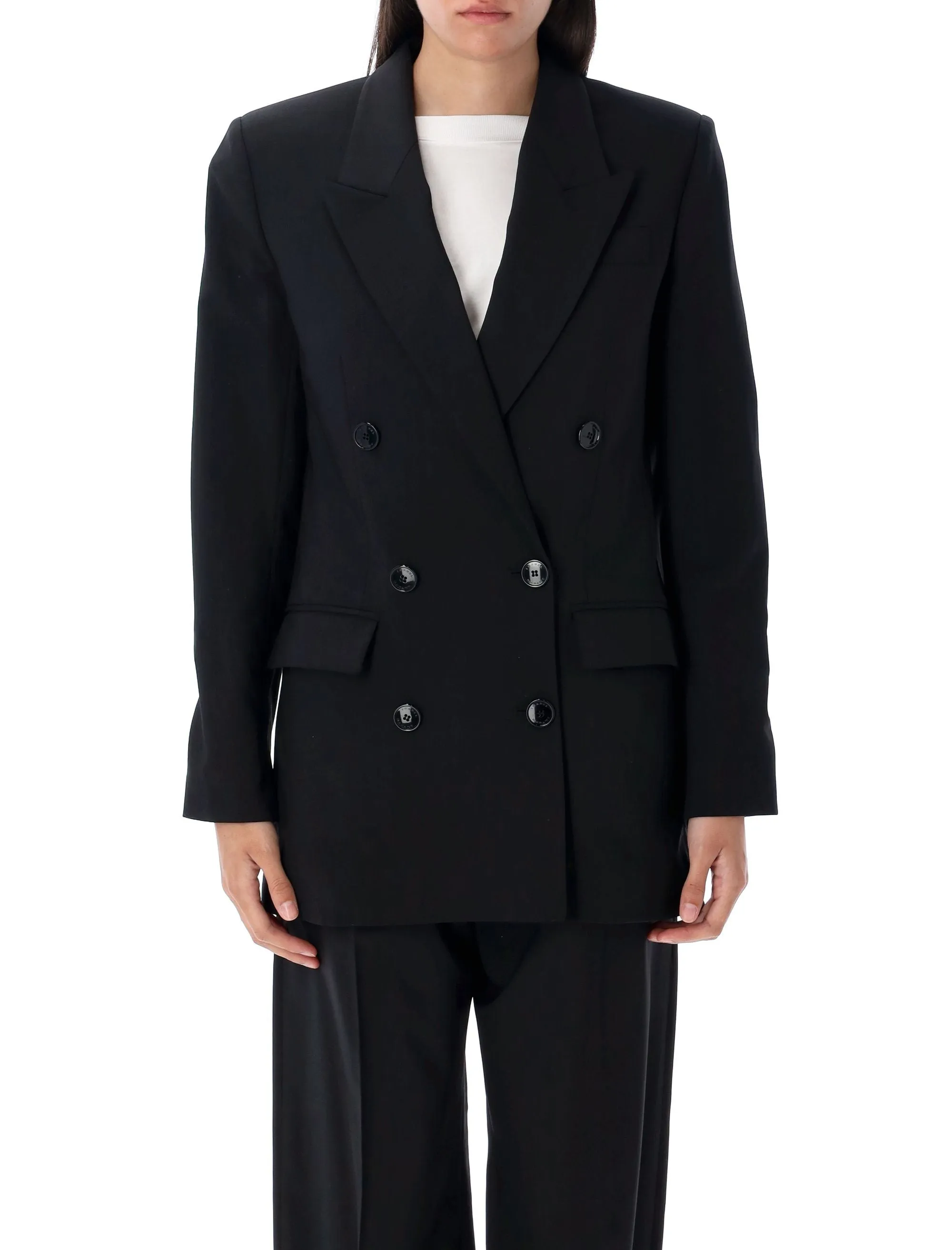 BLACK WOOL ELASTANE BLAZER sold by Lord & Taylor