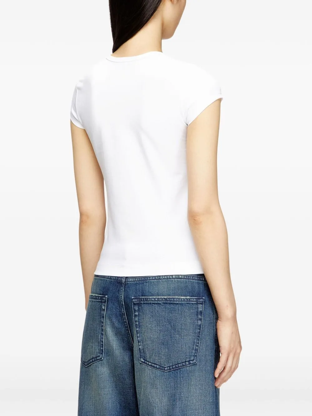 WHITE COTTON ELASTANE OVAL T-SHIRTS sold by Lord & Taylor product image thumbnail 4