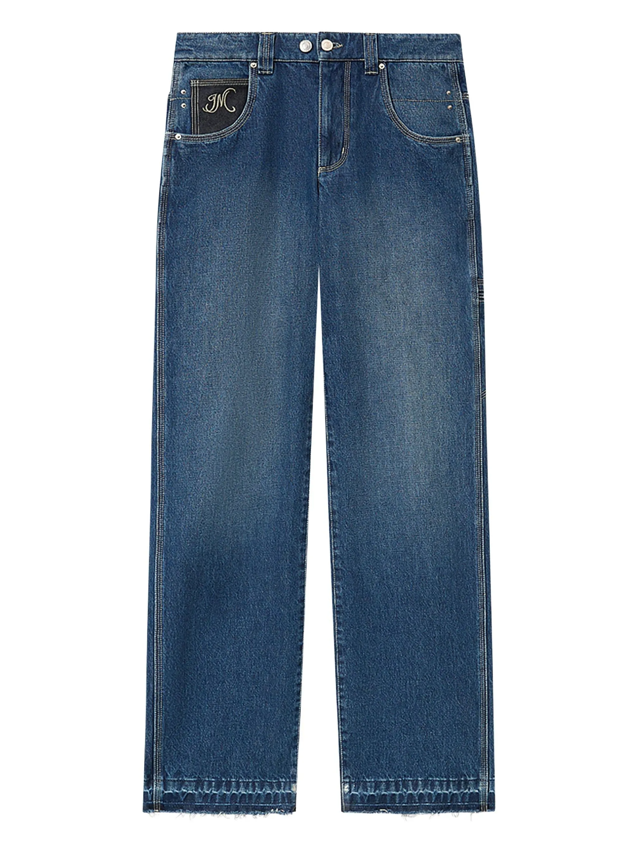 BLUE COTTON REGULAR STRAIGHT PANTS sold by Lord & Taylor
