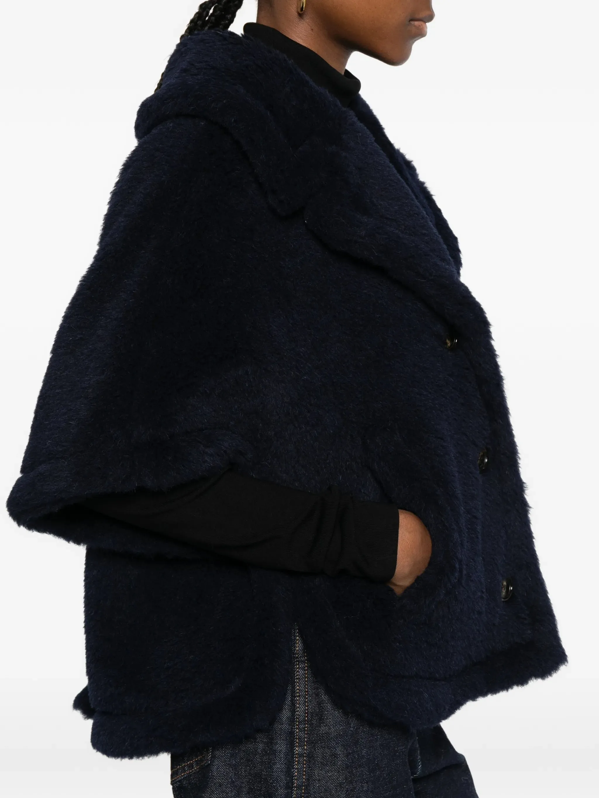 BLUE SILK WOOL COAT sold by Lord & Taylor product image thumbnail 5