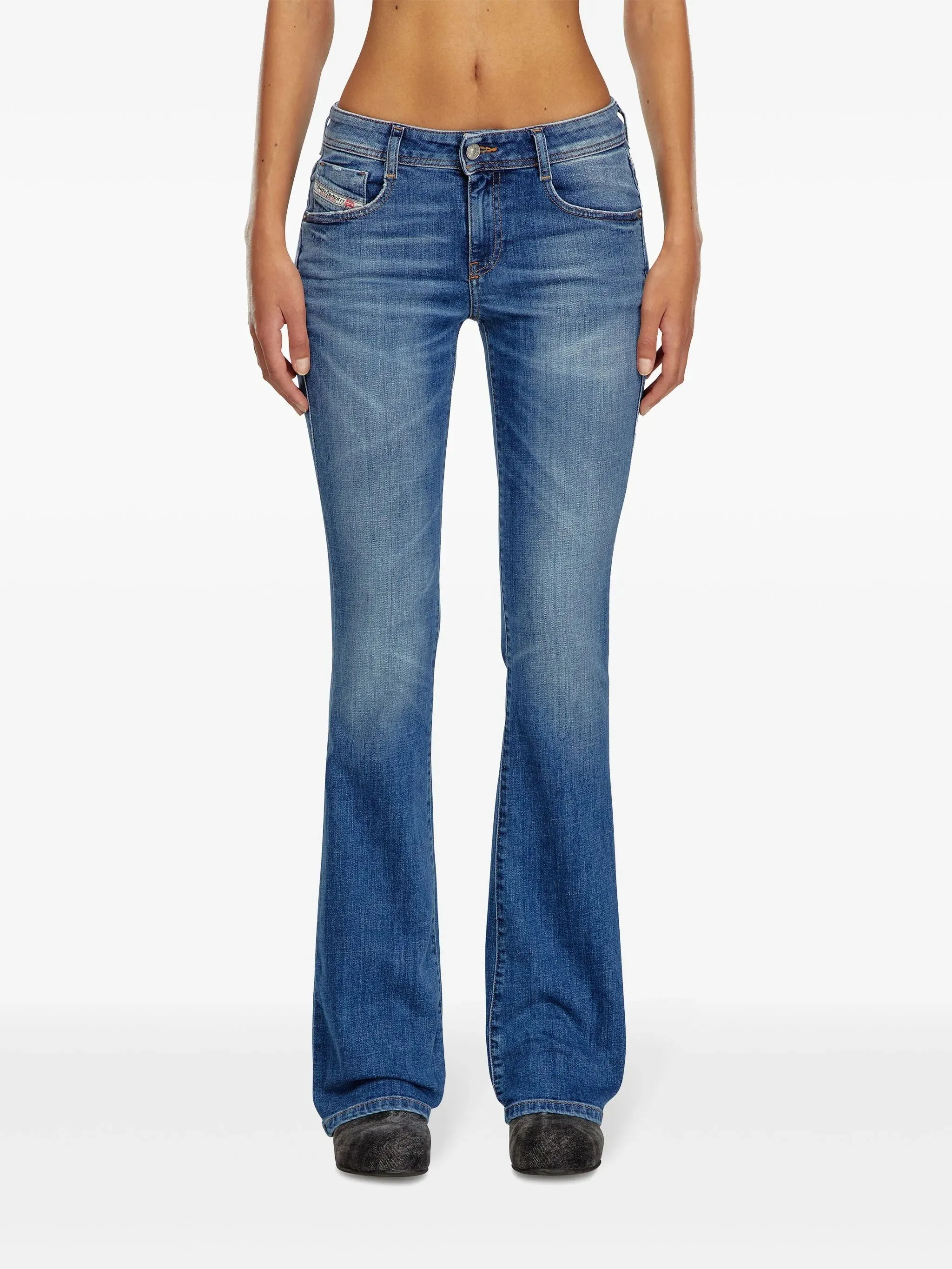 BLUE COTTON ELASTANE FLARED JEANS sold by Lord & Taylor product image thumbnail 3