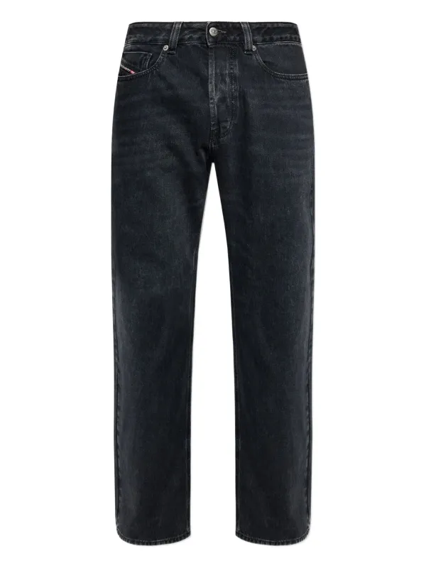 BLACK COTTON LYOCELL WIDE JEANS made by Diesel