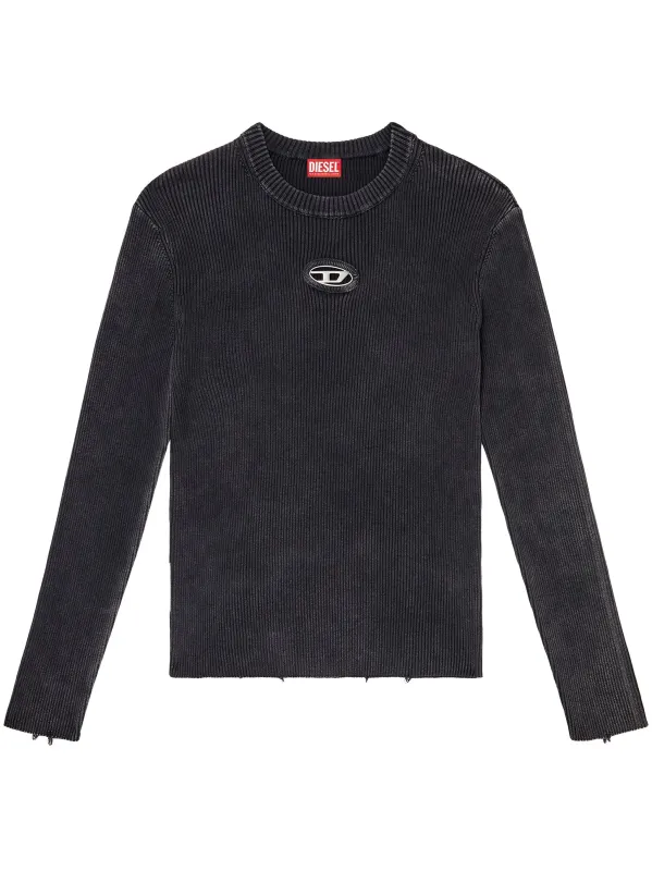 BLACK COTTON NYLON SWEATER made by Diesel