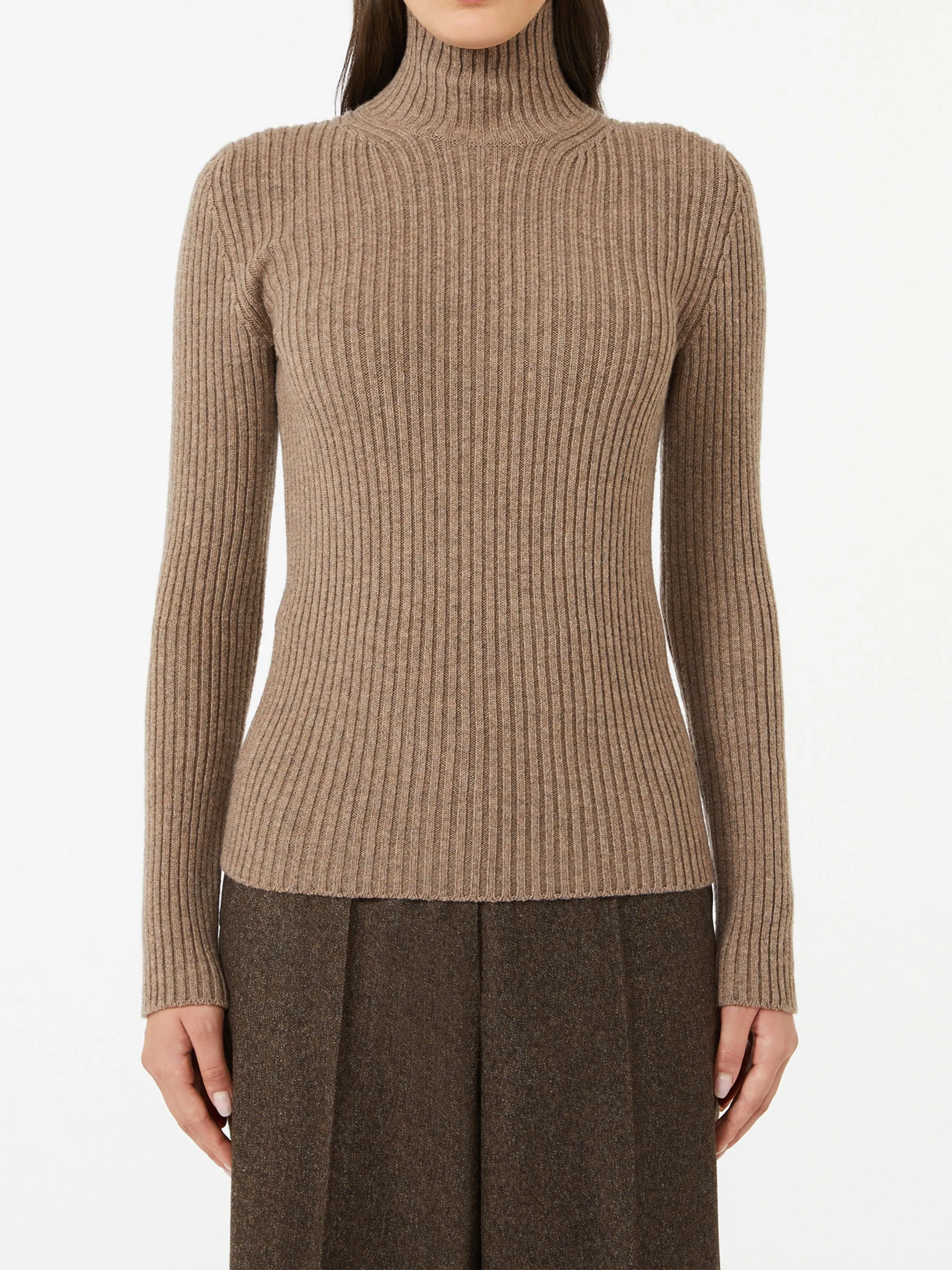 BROWN WOOL CASHMERE TURTLE NECK sold by Lord & Taylor product image thumbnail 2