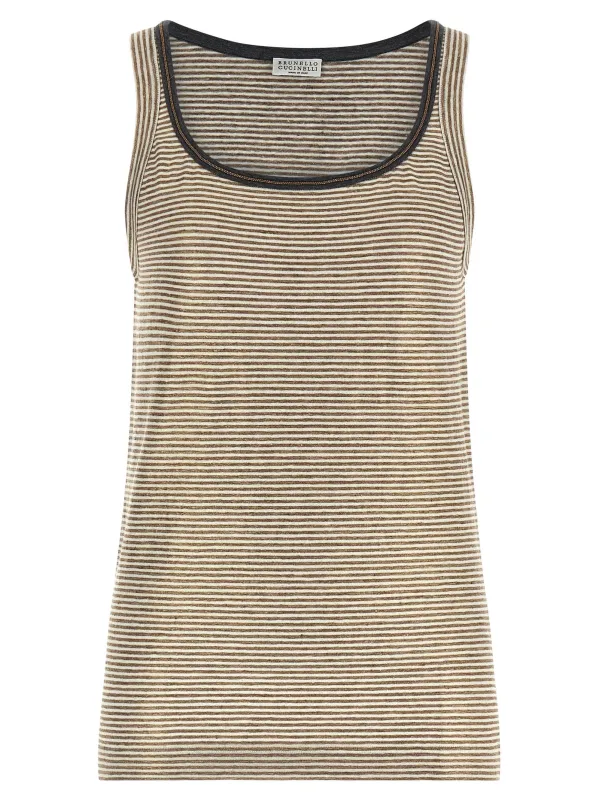 'Shiny Collar Detail' top made by Brunello Cucinelli