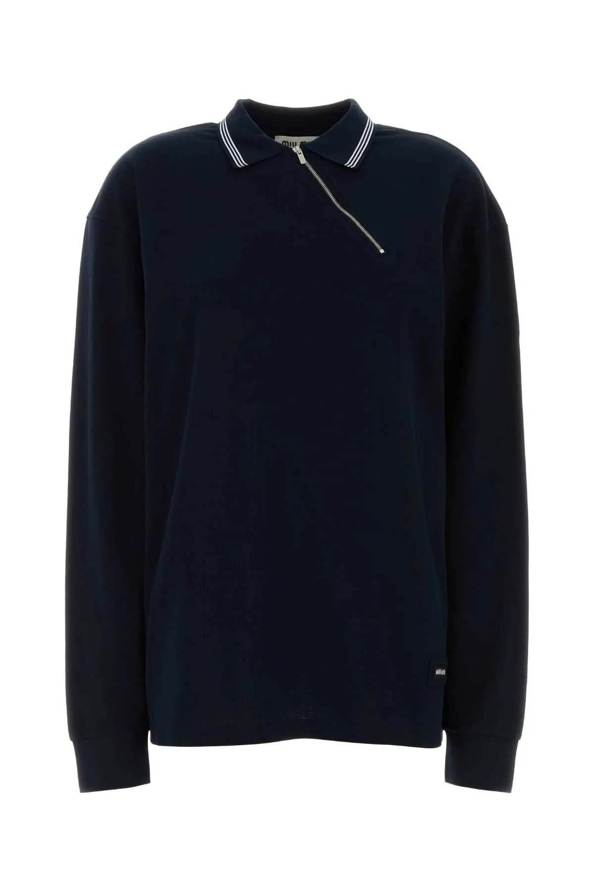 NAVY BLUE PIQUET OVERSIZE POLO SHIRT sold by Lord & Taylor