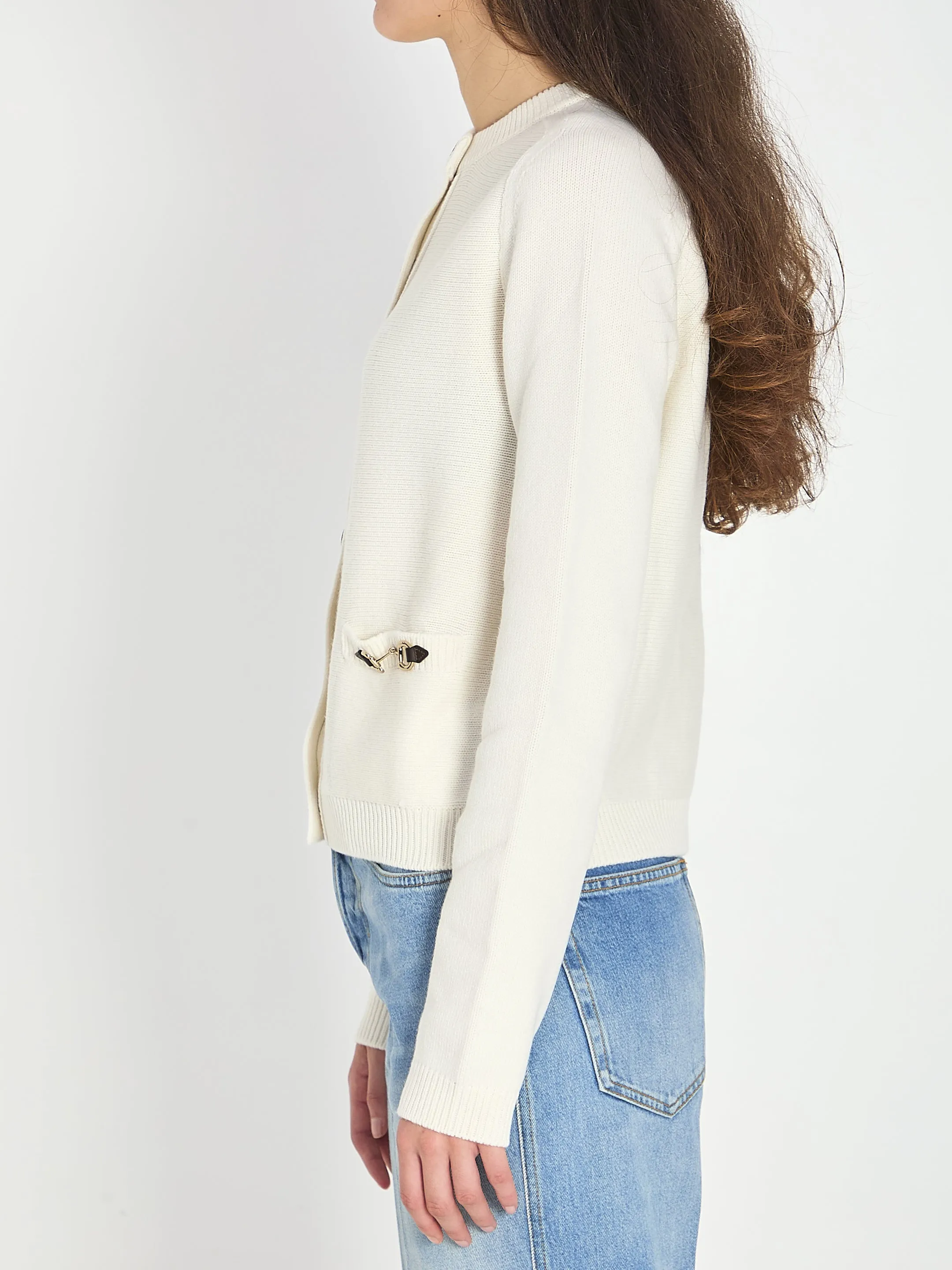 CARDIGAN IN CASHMERE WOOL WITH MORSETTO sold by Lord & Taylor product image thumbnail 3