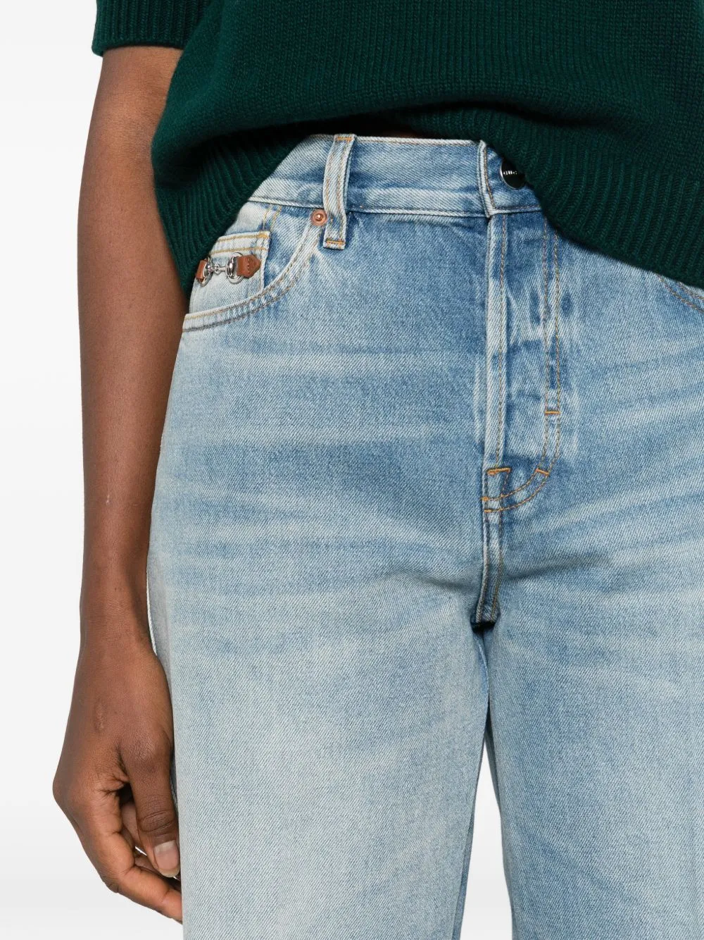 FLARE JEANS IN DENIM COTTON LIGHTENED EFFECT sold by Lord & Taylor product image thumbnail 2