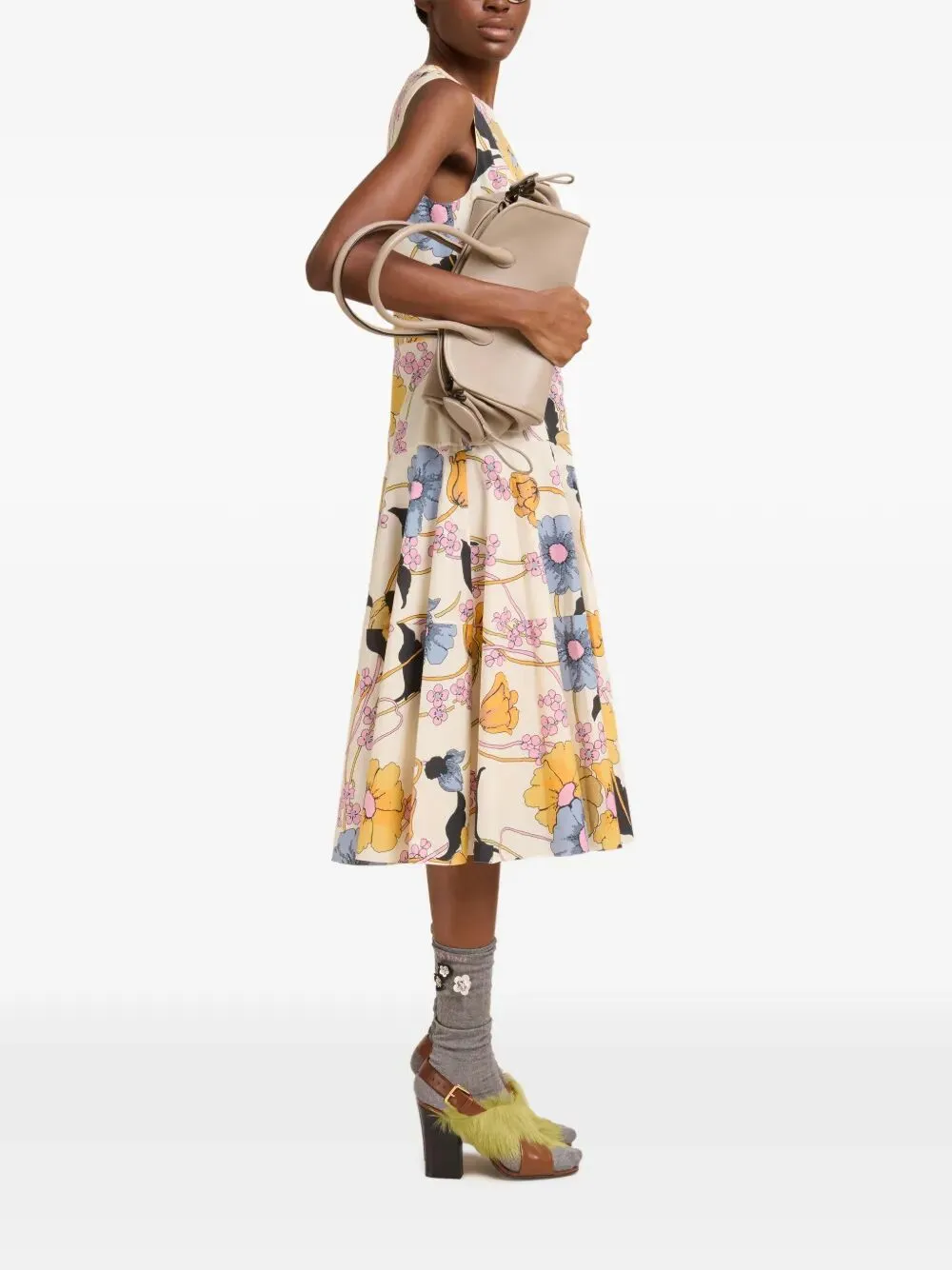 SLEEVELESS MIDI DRESS WITH FLORAL PATTERN sold by Lord & Taylor product image thumbnail 3