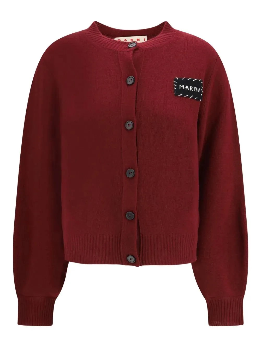 BUTTON-FASTENING CARDIGAN WITH LOGO PATCH sold by Lord & Taylor