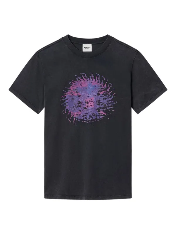BLACK WASHED ZOELINE SS T-SHIRT LILAC PRINT made by Lord & Taylor