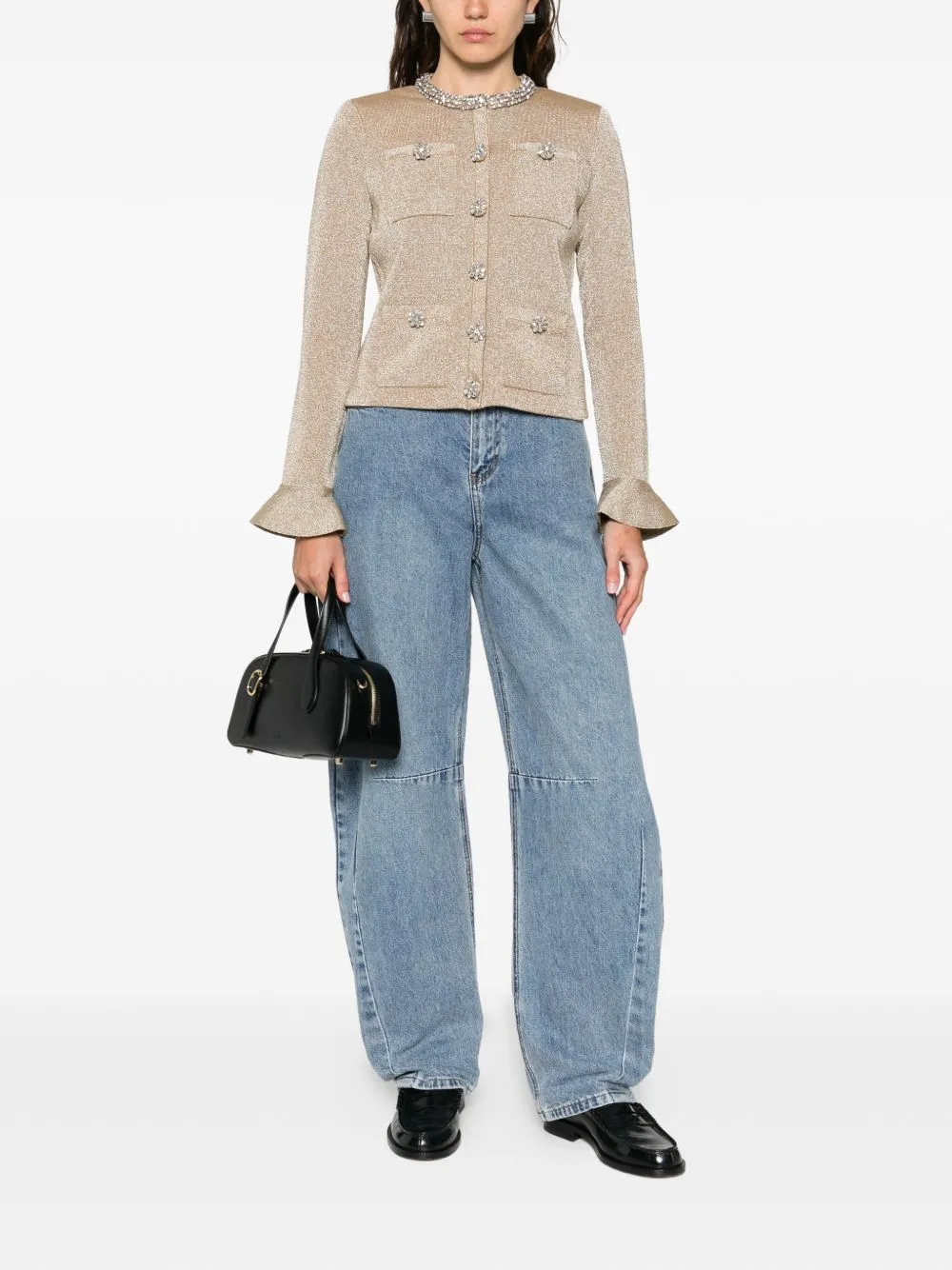 WIDE LEG DENIM JEANS sold by Lord & Taylor product image thumbnail 3