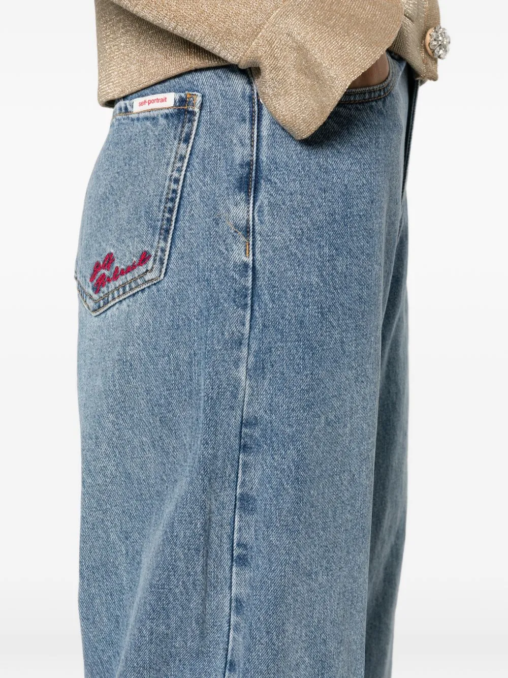 WIDE LEG DENIM JEANS sold by Lord & Taylor product image thumbnail 2